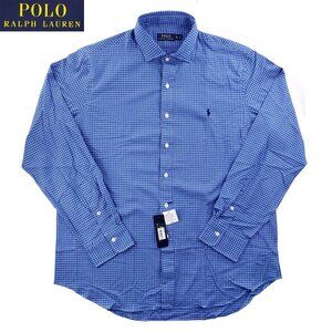 Polo Ralph Lauren Button Up Shirt Pony Long Sleeve Blue Plaid Men's XL NWT